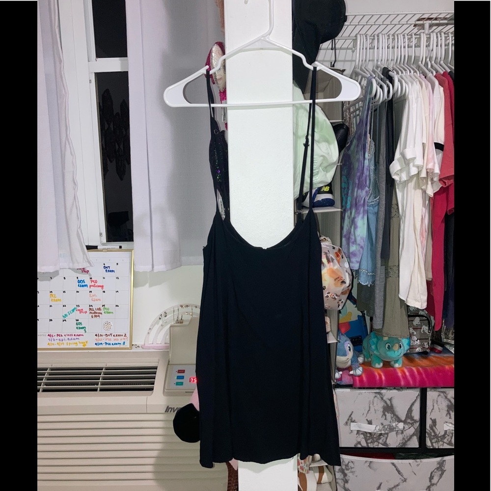 F21 Black Flowly Overall Dress